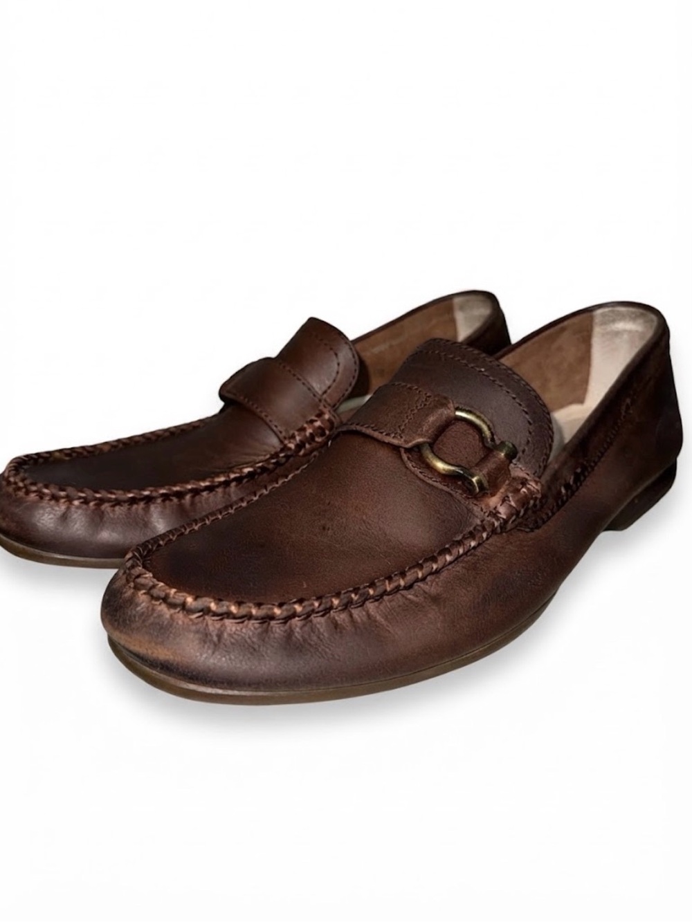 Frye Brown Leather Bit Loafer Driving Moccasins Men's Size 10
